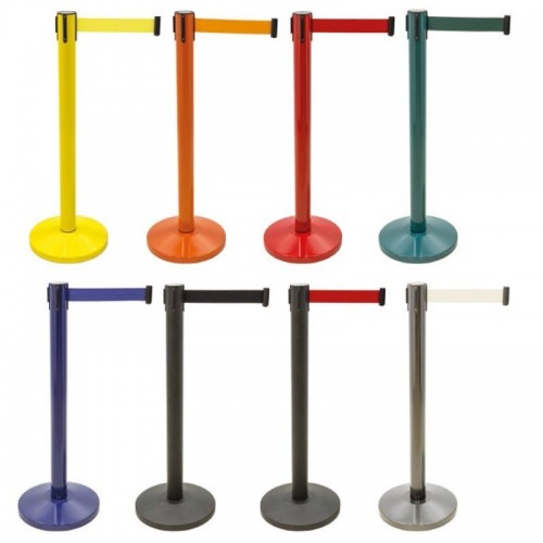 Poteau séparateur de couleur avec sangle extensible